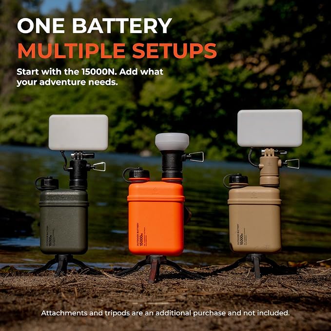 ELECOM NESTOUT Rugged Power Bank, 15000mAh Outdoor Charger, 32W USB-C Fast Charging PD, Waterproof IP67, Durable Shockproof, Battery Pack for iPhone Tablet Hiking Travel Camping (Orange, 15000mAh)