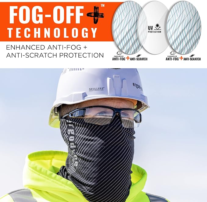 Ergodyne Skullerz DAGR Anti Scratch Safety Glasses, Anti-Fog, ANSI z87.1