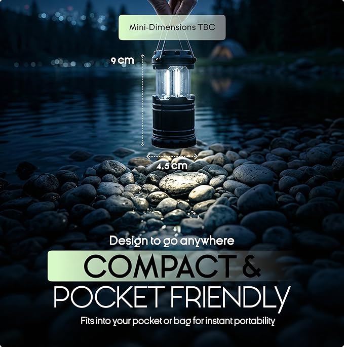 MalloMe LED Camping Lantern, Battery Powered Lanterns for Power Outages, Portable Hanging Collapsible Camping Lights for Outdoor, Home, Emergency, Hurricane Lamp Survival Outage Light 3 x AAA Operated