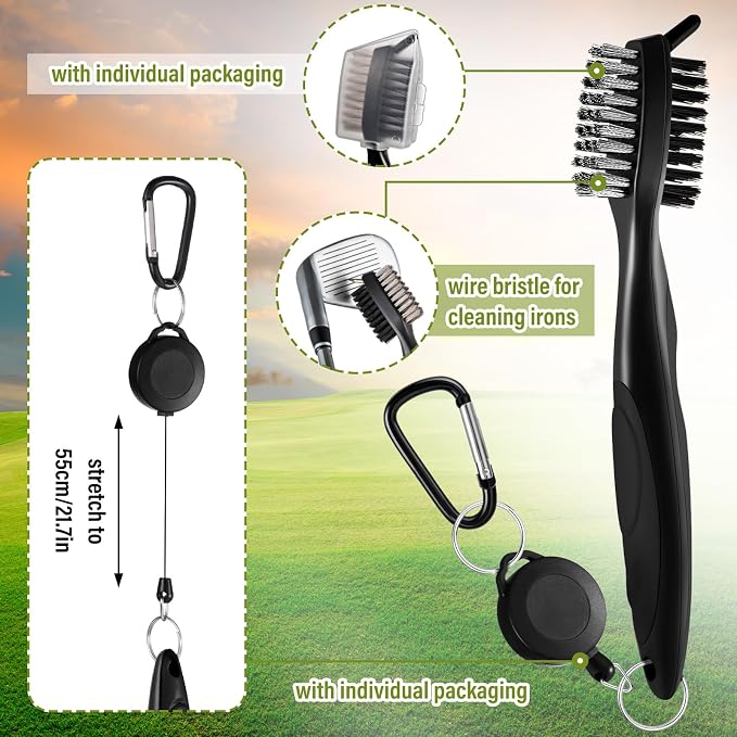 Liliful 12 Pcs Golf Accessories Kit, Include Golf Ball Bag with Hook Towel Tees Magnetic Ball Marker Divot Tool Cleaner Brush for Women Man Gifts