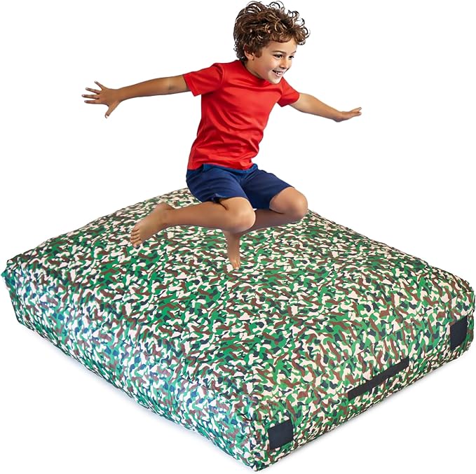 SaferBounce Crash Pad for Kids Sensory | Big 5Ft x 5Ft, 3Ft x 4Ft Or 3Ft x 3Ft | Autism Sensory Crash Mat for Jumping Play | Crashpad | Soft Foam Landing Pad | Giant Mat Pillow | Climbing, Gymnastics
