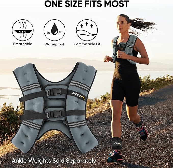 APEXUP Weighted Vest Men Women, Weight Vest for Women Workout Equipment for Strength Training Running