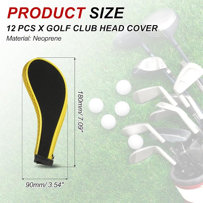 PATIKIL Golf Club Head Cover, Number Golf Club Irons Covers Neoprene Driver Headcover Golf Lovers Gifts