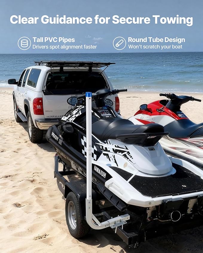 VEVOR Boat Trailer Guide, 16.7"- 60″ Adjustable Design Trailer Guide Poles, 2PCS Trailer Guide-Ons for Ski Boat, Fishing Boat or Sailboat Trailer