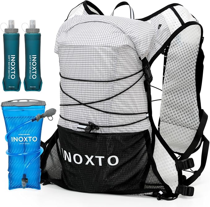 IX INOXTO Running Vest Hydration Backpack, Lightweight Running Backpack Hydration Pack with 1.6L Water Bladder Daypack for Trail Running Hiking Cycling Race Marathon for Women Men