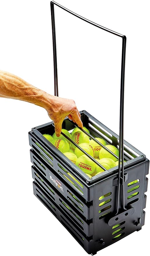 Tourna Ballport Tennis Ball Hopper Holds 80 Balls Durable and Lightweight
