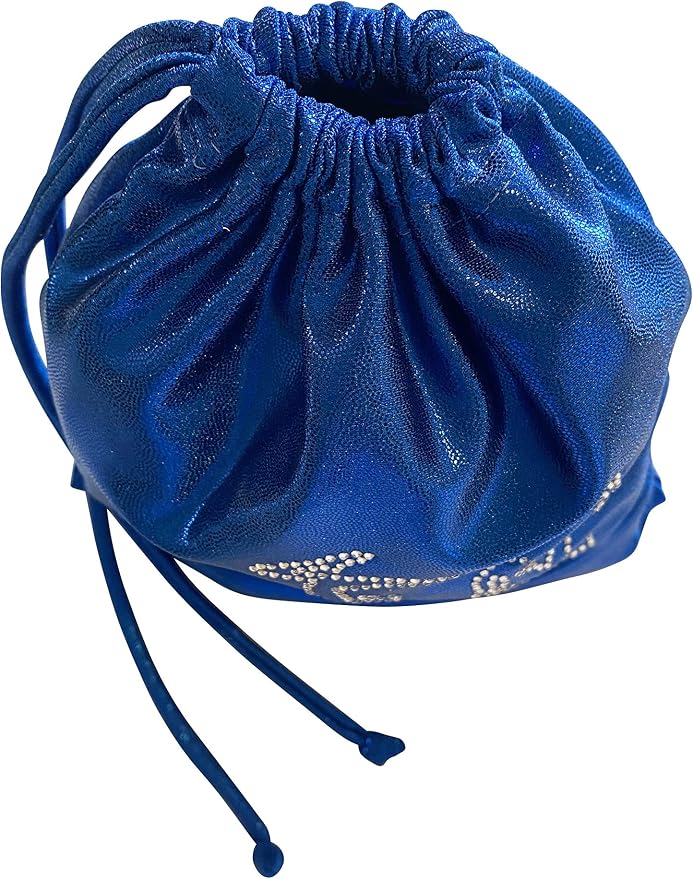 LIL'FOX 8"x10" Drawstring Gymnastics SMALL GRIP BAG 26x20cm - Lightweight Bag for Personal Equipment - Shiny Foil Rhinestones