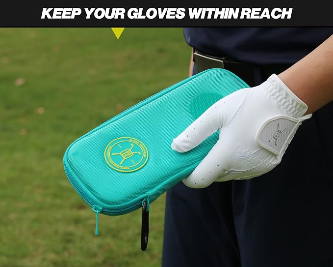 Handy Picks Performance Golf Glove Case - Golf Gloves Holder Case That Protects n Keeps Your Golf Gloves Neat n Dry - Air Flows Through on The Back Cover to Let The Moisture Out