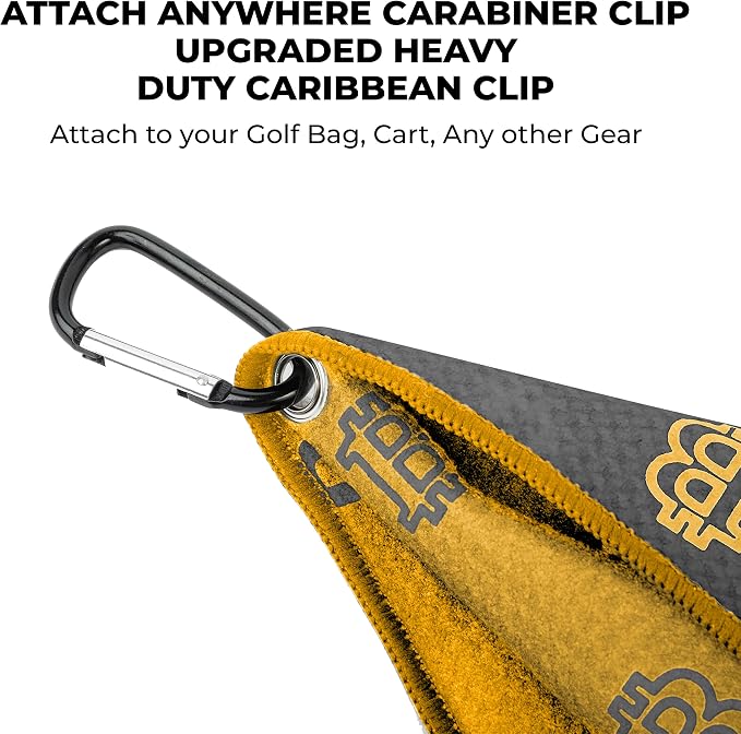 Golf Ball Stamp Bitcoin and Bitcoin Golf Towel Orange and Grey