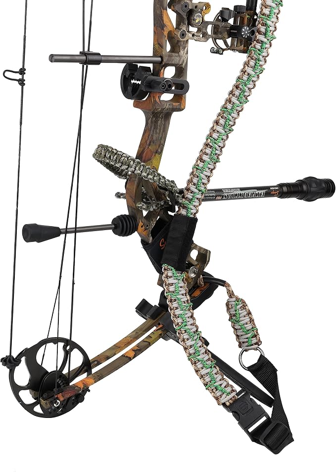 SUNYA Paracord Compound Bow Sling with V2 Upgraded Magnetic Connection System. Lightweight Hands Free Shoulder Carrying Sling for Bow Hunting, Field Archery and 3D