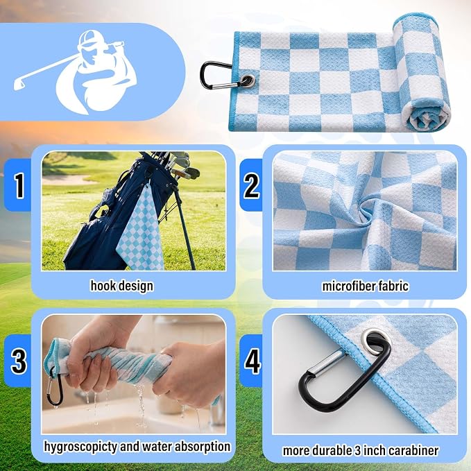 Liliful 12 Pcs Golf Accessories Kit, Include Golf Ball Bag with Hook Towel Tees Magnetic Ball Marker Divot Tool Cleaner Brush for Women Man Gifts