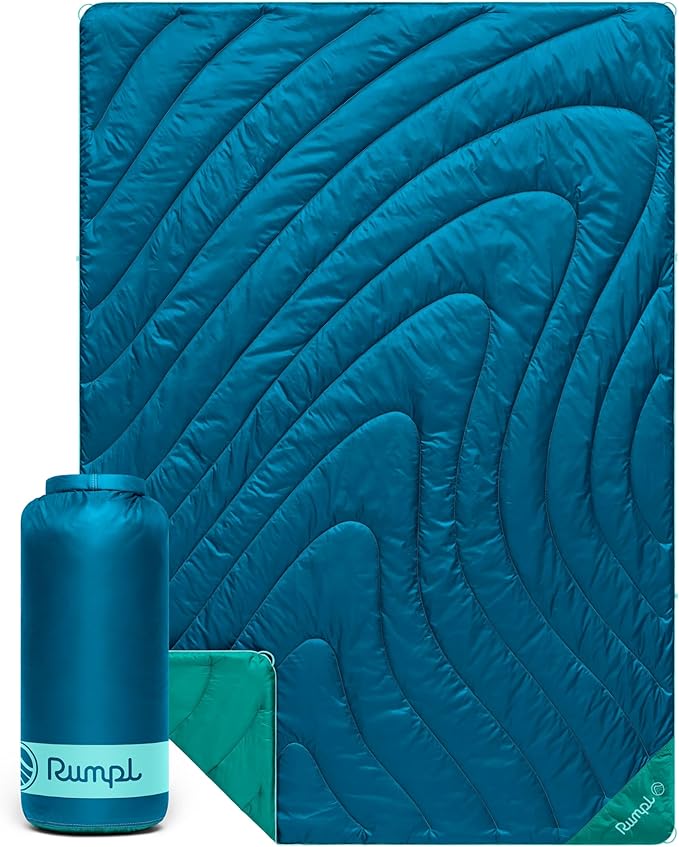 Rumpl Original Puffy 1-Person Blanket for Camping and Outdoors, Seascape