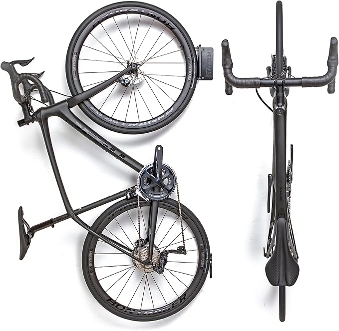 FEEDBACK SPORTS | Velo Hinge 2.0 (Single) Pivoting Swivel Bike Wall Mount | Vertical Bicycle Hanger | Garage Fold Away Bike Hook | Road, Gravel, Mountain Bike Compatible