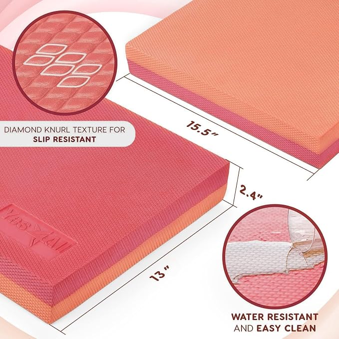 Yes4All Balance Pad, Nonslip TPE Foam Balance Pad with Upgraded Sizes - L, XL, XXL Balance Mat for Fitness, Yoga & Stability Training - Multicolor Options