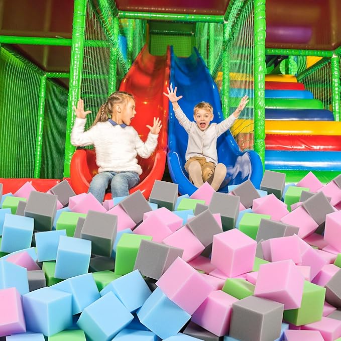 Foam Pit Cubes - 24 PCS 5 Inches Gymnastics Foam Blocks Trampoline Blocks, Multi-Sport Protective Padding for Freerunning, Trampoline, Parkour, Skate Parks & BMX