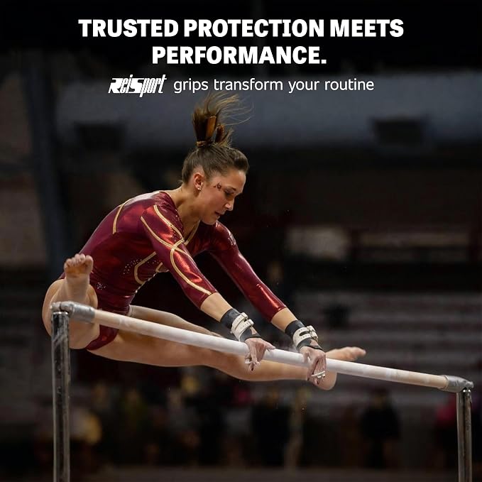 Reisport Protec Uneven Bar Gymnastics Grips for Women - Triple Strength Leather Hand Grips for Gymnastics Bars - Gymnastics Equipment & Accessories for Advanced Gymnasts