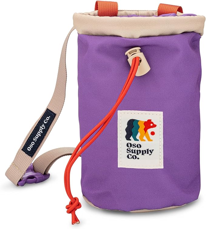 Oso Supply Co - Classic Chalk Bag for Rock Climbing, Bouldering Chalk Bag Bucket with Quick-Clip Belt, Zippered Pockets and Pouch - Perfect Indoor/Outdoor Rock Climbing Gear Equipment