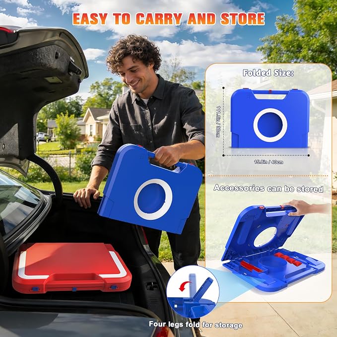 VATOS Portable Cornhole Board Set with LED Lights & Sound Effects, Scoring, Foldable - 2 Boards & 8 Bean Bags for Backyard, Camping, Tailgate Parties, Outdoor Cornhole Games for Kids and Adults Family