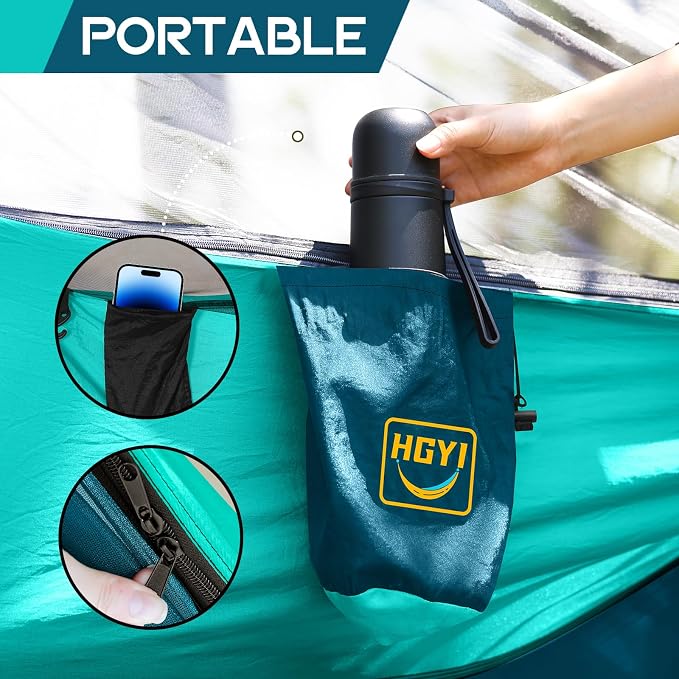 Camping Hammock Mosquito Net,Double & Single Portable Hammocks Hammocks with 2 Tree Straps,Hammock Tent for Travel Camping,Camping Accessories for Indoor Outdoor Hiking Backpacking Backyard Beach