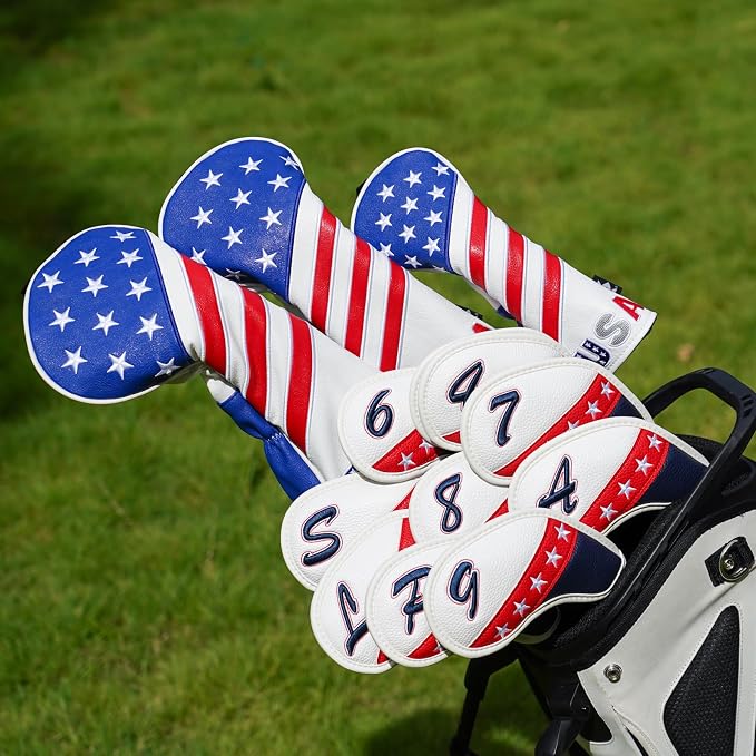 Craftsman Golf US Flag Neoprene Golf Club Head Cover Wedge Iron Protective Headcover for Callaway, Ping, Taylormade, Cobra, Etc.