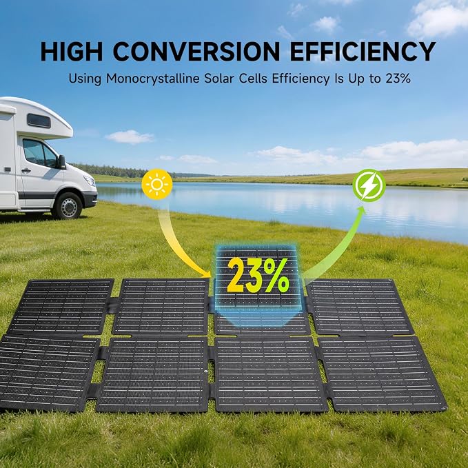 ALLPOWERS SE160 160W 18V Portable Solar Panel for Power Stations, 23% High Conversion Efficiency, Foldable Solar Charger, IP68 Waterproof Solar Generator for Outdoor Camping RV Off Grid System