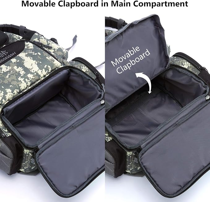 BASSDASH Fishing Tackle Backpack Water Resistant Tactical Bag Soft Tackle Box with Rod Holder and Protective Rain Cover