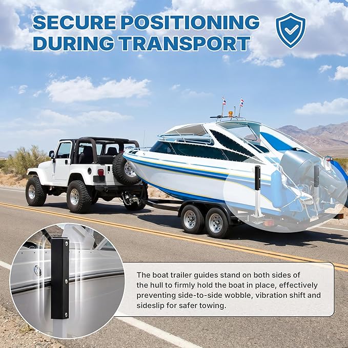 2pack Pontoon Boat Trailer Guides Poles Kits 17" Boat Trailer Guide Poles with Reflective Strip, Steel + UPVC Sleeve Heavy Duty Boat Trailer Parts & Accessories