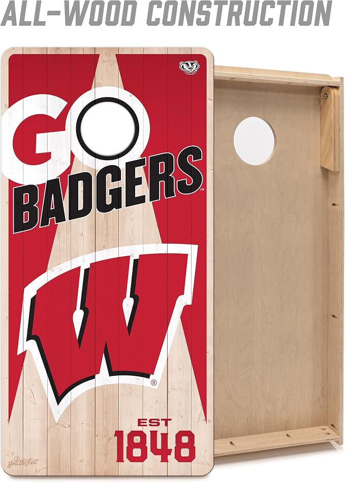 YouTheFan NCAA 2’ x 4’ Professional Wood Cornhole Game