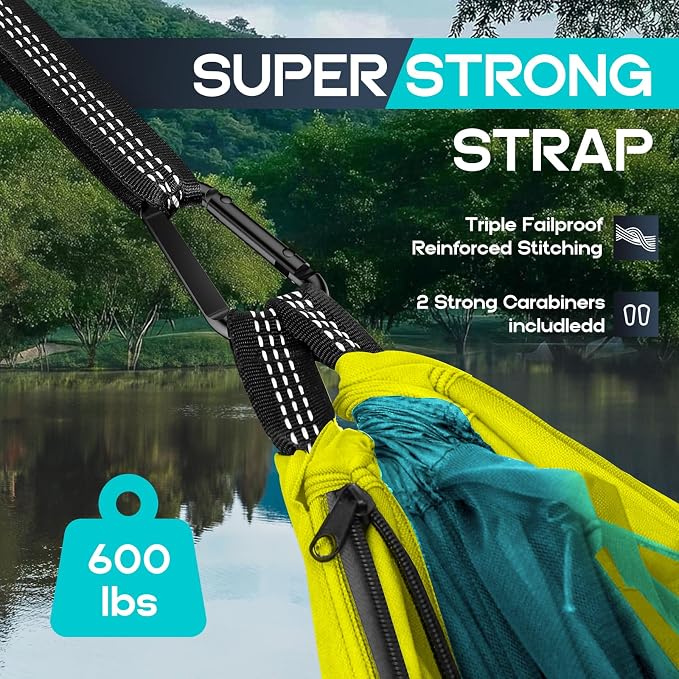 Camping Hammock Mosquito Net,Double & Single Portable Hammocks for Kids Hammocks with 2 Tree Straps,Hammock Tent for Travel Camping,Camping Accessories for Indoor Outdoor Hiking Backpacking