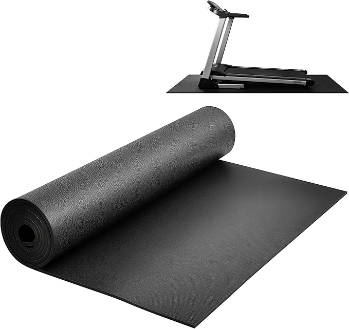 Treadmill Mat for Carpet &Hardwood Floors, 79" × 39.4" 0.2" Thick High Density, Non-Slip Fitness Equipment Mat, Mat for Under Treadmills, Elliptical, Exercise Bikes, Stationary Cycles
