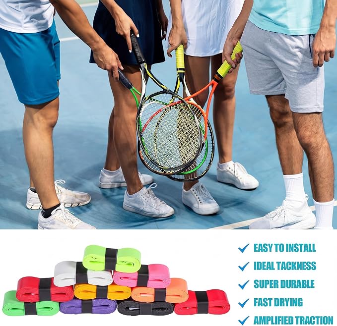 Pangda 100 Pieces Tennis Badminton Racket Overgrips Bulk Tennis Racket Grip Tape for Anti-Slip and Absorbent Grip