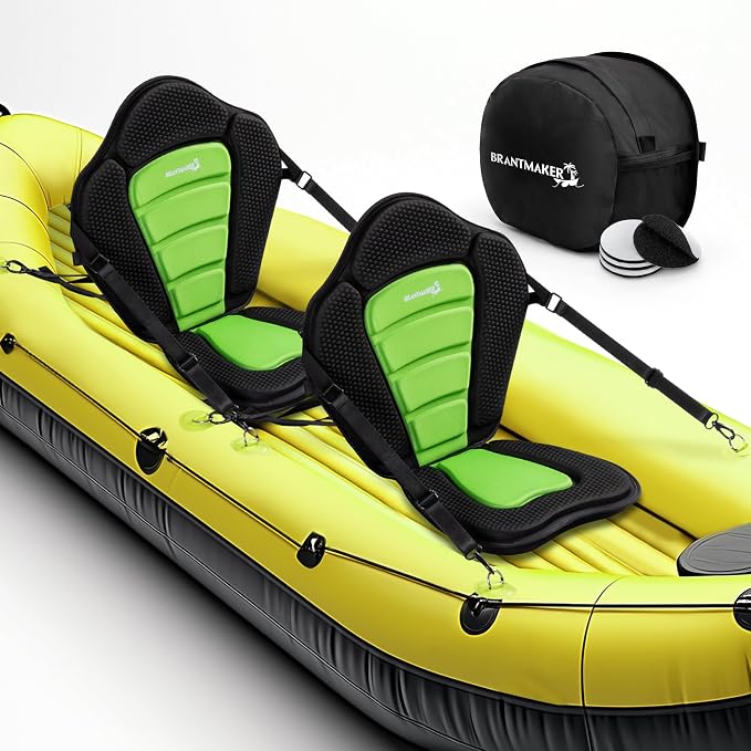 BRANTMAKER Kayak Seats with Back Support, Paddle Board Seat, 132LBS Capacity Universal Thicken Cushion for Inflatable Paddleboard, Sup, Canoe, Ocean Kayak
