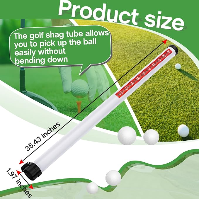 Deekin Golf Ball Retriever Plastic Clear Picker Upper Tube Golf Ball Shagger Grabber Collector, Professional Pickup Tool Device for Men Women, 35.4 Inch