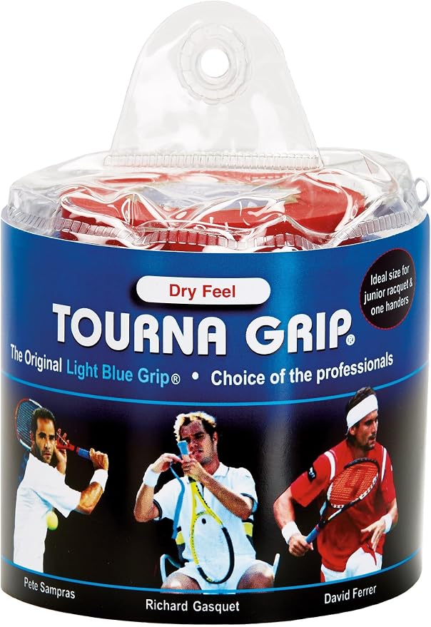 Tourna Grip, Original Dry Feel Tennis Grip (30 Grips) in a Vinyl Pouch