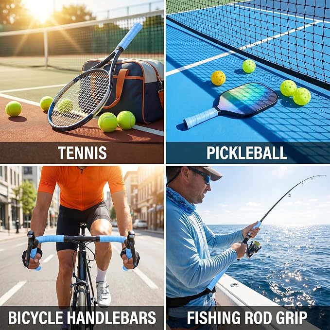 100 PCS Tennis Badminton Racket Overgrips Multi Colors Rackets Overgrip Bulk, Soft Tennis Racket Grip Tape, Anti-Slip Absorbent Grip Tape for Pickleball Racquets, Bike Handlebar, Fishing Rod