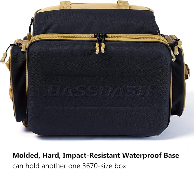 BASSDASH Fishing Tackle Backpack Water Resistant Tactical Bag Soft Tackle Box with Rod Holder and Protective Rain Cover