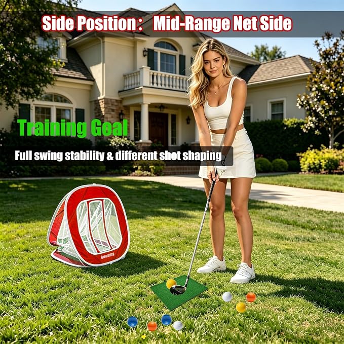 3-in-1 Pop Up Golf Chipping Net – Precision & Distance Trainer, Easy Indoor/Outdoor Setup – Ideal Gift