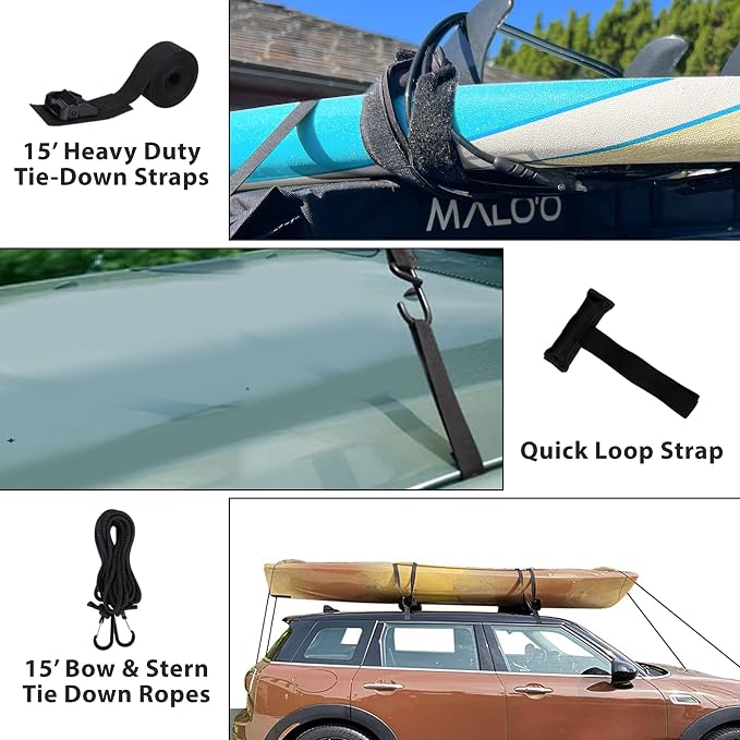 Malo’o Universal 32” Soft Roof Rack Pads for Surfboards/SUP/Kayaks/Canoes