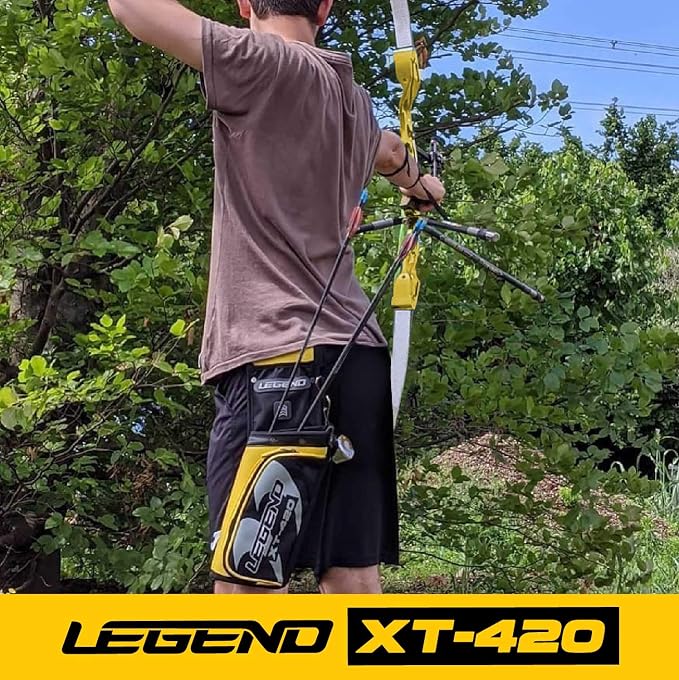 Legend XT420 Field Quiver - Left or Right-Handed Quiver Arrow Holder, Archery Quiver with 3 Arrow Tube, Durable Nylon Hip Quivers with Multiple Pockets for Archery Accessories, Score Card & Tools