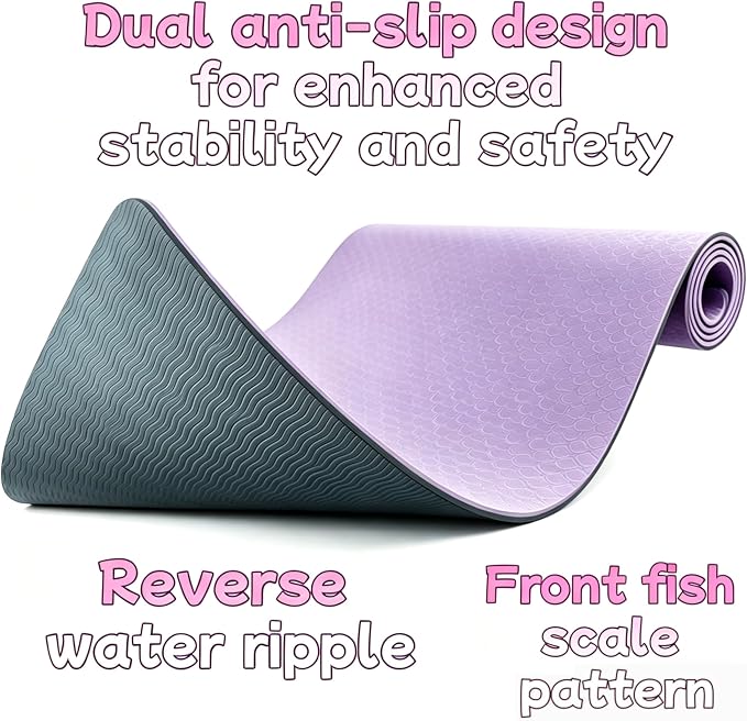 Extra Thick Yoga Mat 0.315 Inch, Non Slip 72x24 Inch, POE Eco Friendly Cushioned Mat for Home Gym Yoga Pilates Men Women
