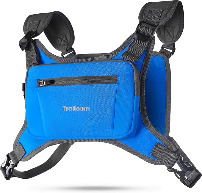 Trailoom Running Chest Pack, Reflective Vest, Water Repellent, Phone Holder, Workout Bag for Runners, Cycling, Biking, EDC Pouch, Jogging Carrier, Hidden Pocket, Men & Women, Lightweight