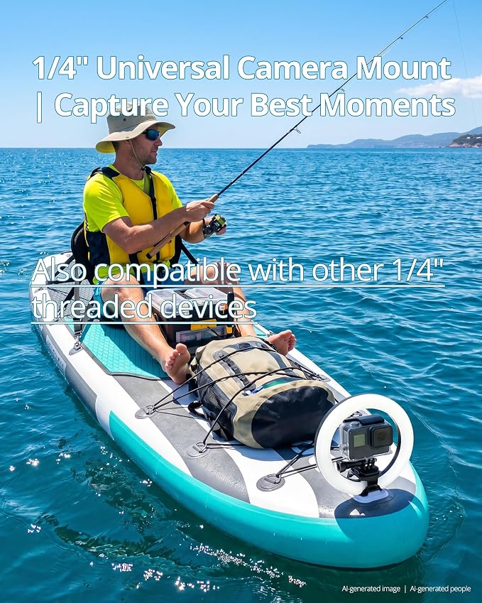 Inflatable Stand Up Paddle Board with Seat, 10'6"/10'5" SUP 440LBS, Recreational Paddleboard for Adults Beginners, Blow Up Paddle Board with Fishing Design, Camera Mount, Cooler Bag & Full Accessories