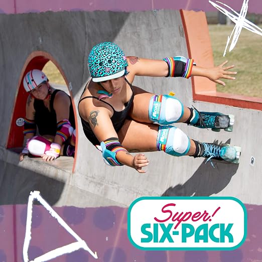 187 Killer Pads Six Pack Pad Set, Protective Gear for Elbows, Knees, and Wrists - Ideal for Skateboarding, Roller Skating, and Inline Skating