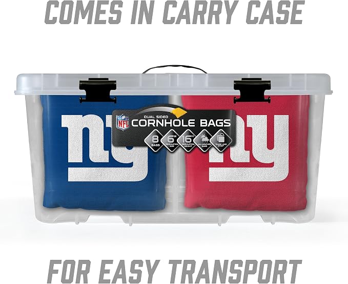 YouTheFan Officially-licensed NFL Set of 8 Cornhole Bags - All Weather Dual Sided Slide & Stop - regulation size