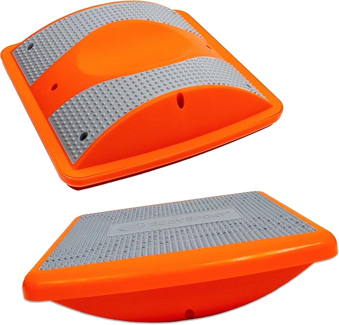 Body Sport Rocker Board for Balance Training, Ankle Rehab and Physical Therapy | Non-Skid Wobble Board for Standing Desk and Home Gym | 14 In. | 400 lb. Capacity