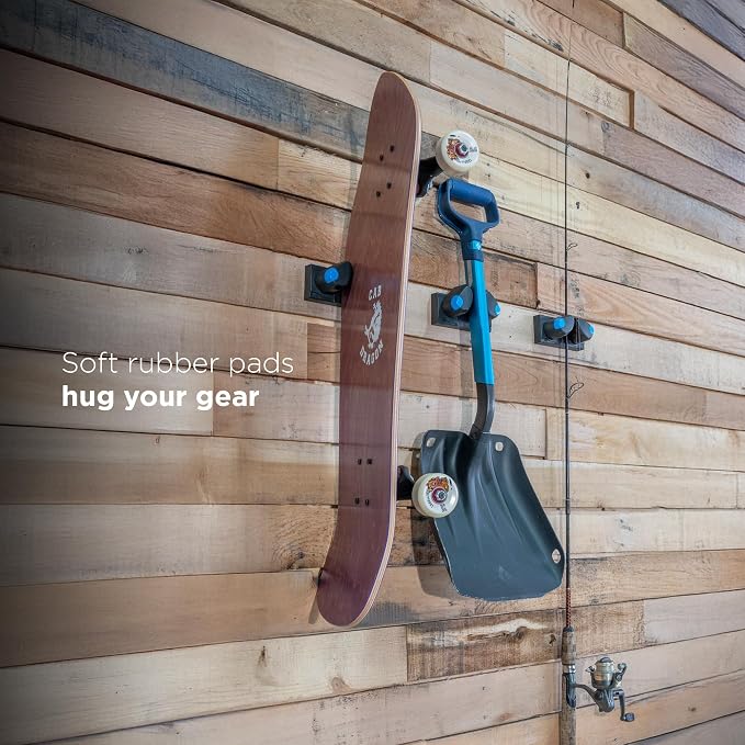 Gravity Grabber Mini – Compact Wall Rack for Tools & Sports Gear | Secure, Non-Slip Storage | Fits Handles up to 1.5 in | Garage Organization | Tool Storage Rack | Sports Equipment Organizer | 3 Pck