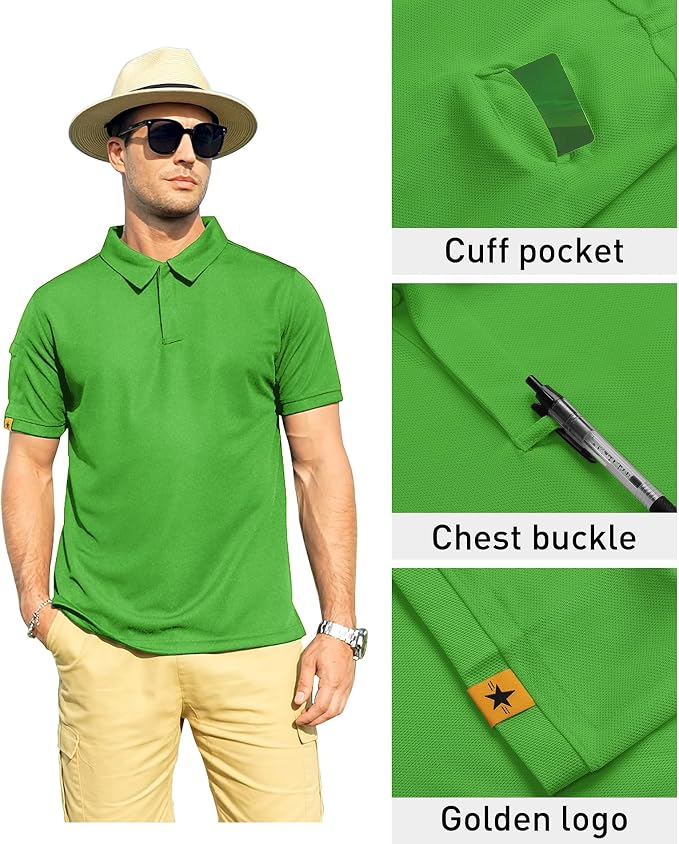 ZITY Mens Polo Shirt Short Sleeve Sports Tactical T-Shirt Athletic Golf Polos Daily Casual Stylish Collared Shirts for Men