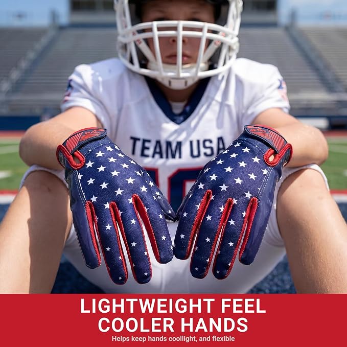 Football Gloves for Youth and Adult Men,Sticky Adhesive Palms Receiver Gloves,Grip Boost Flag Football Accessories Gifts for Family and Friends