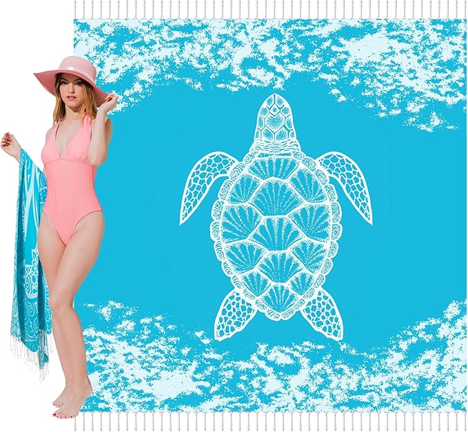 Vikumond Oversized Turkish Beach Towel Blanket XXL Cotton Sandproof Towels Boho Woven Extra Large Big Sand Free Giant Throw Blankets Huge Quilt XL Picnic Camping Necessities Cloud for Adult Gifts