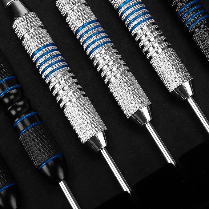 Turnart Darts Metal Tip Set - Steel Tip Darts Darts Set Professional Metal Darts 12 pcs 22/24 Grams Pro Dart Set with Stylish Case Aluminum Shafts Extra 9 Flights